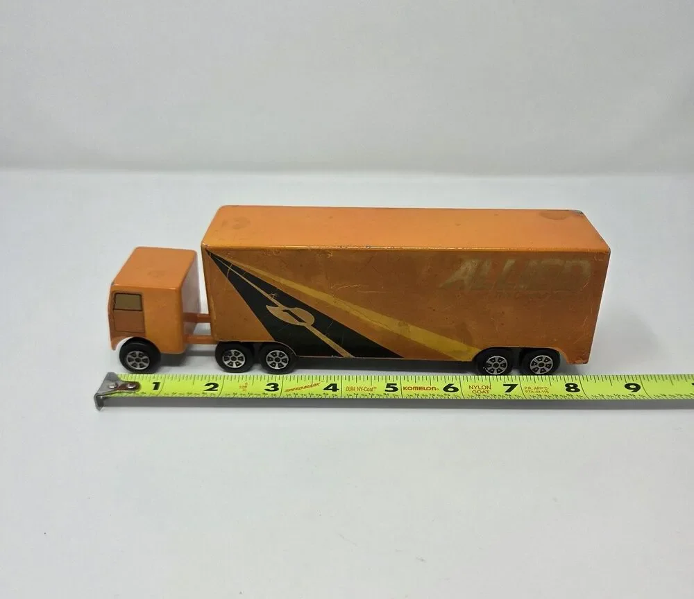 Vintage‎ Ralstoy Allied Van Lines Semi Truck Trailer Metal Toy 9” USA
